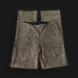 Just In Time | 90s-Y2K Black and Gold Textured Fabric Flared pants - M